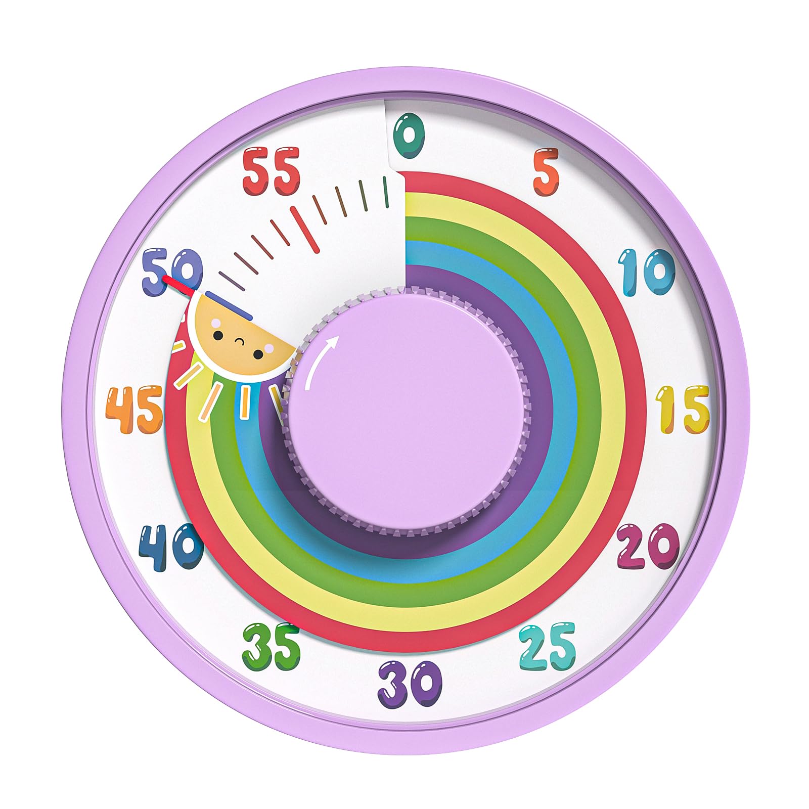 Secura 60-Minute Rainbow Visual Timer 6-Inch Mechanical Countdown ...