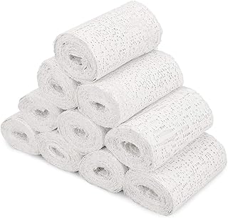 Navaris Babybauch Gipsbinden 10er Set - 10x Gips Abdruck Binden 5cm x 300 cm für Baby Bauch Verband Gipsabdruck Gipsbinde zum Basteln schnelltrocknend, weiss
