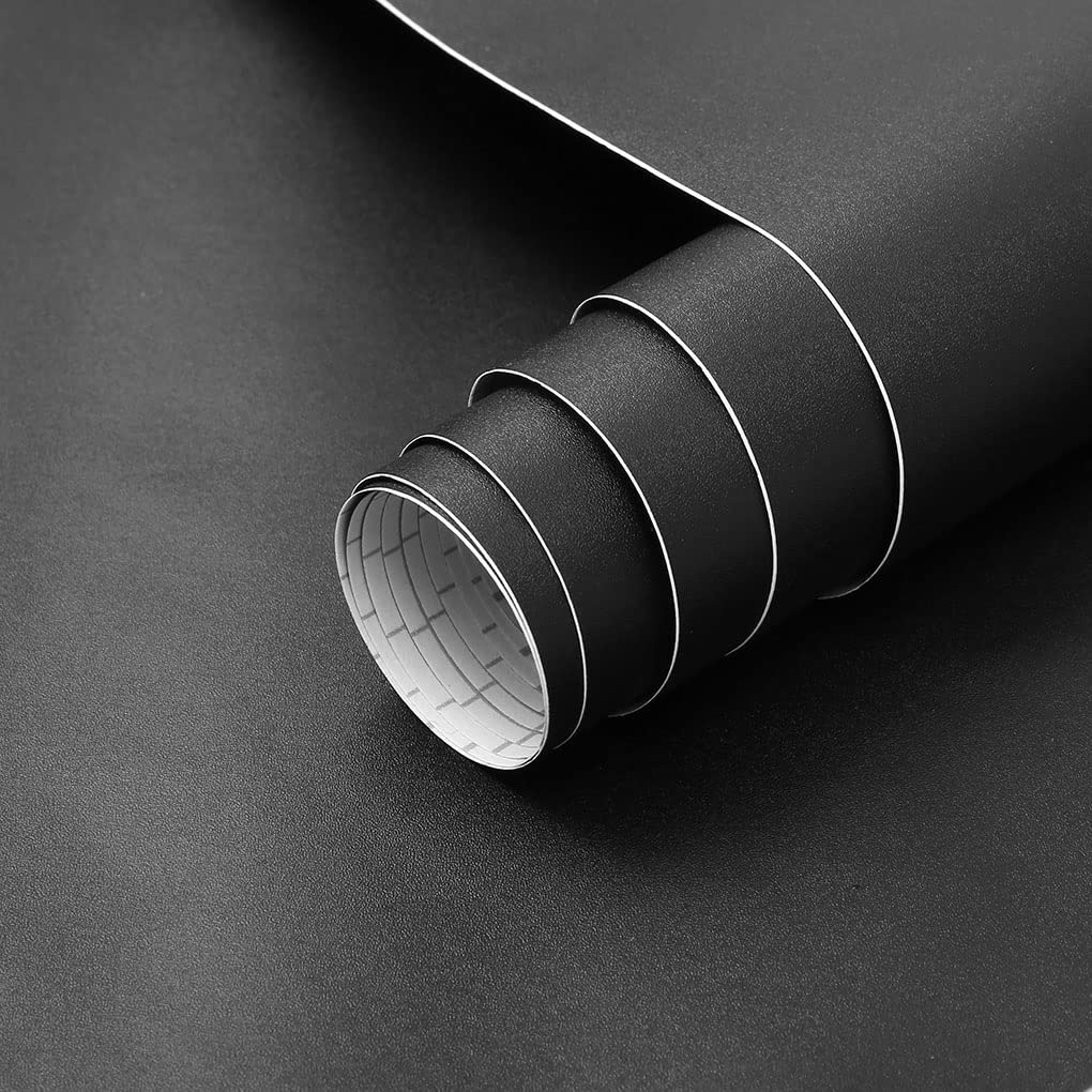 Photo 1 of Arthome 35.4''x120'' Black Contact Paper, Self Adhesive Wallpaper Waterproof Gloss PVC Vinyl, Oil Proof, Black Vinyl Paper for Furniture Cover Surface, Countertop, Kitchen, Shelf Liner