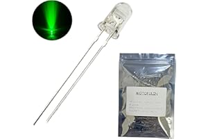 WOTOFULIN 5mm Green LED Diode Lights 100pcs DC 3V 20mA Round Clear Lens Electronics Components Light Emitting Diodes Light Bulbs