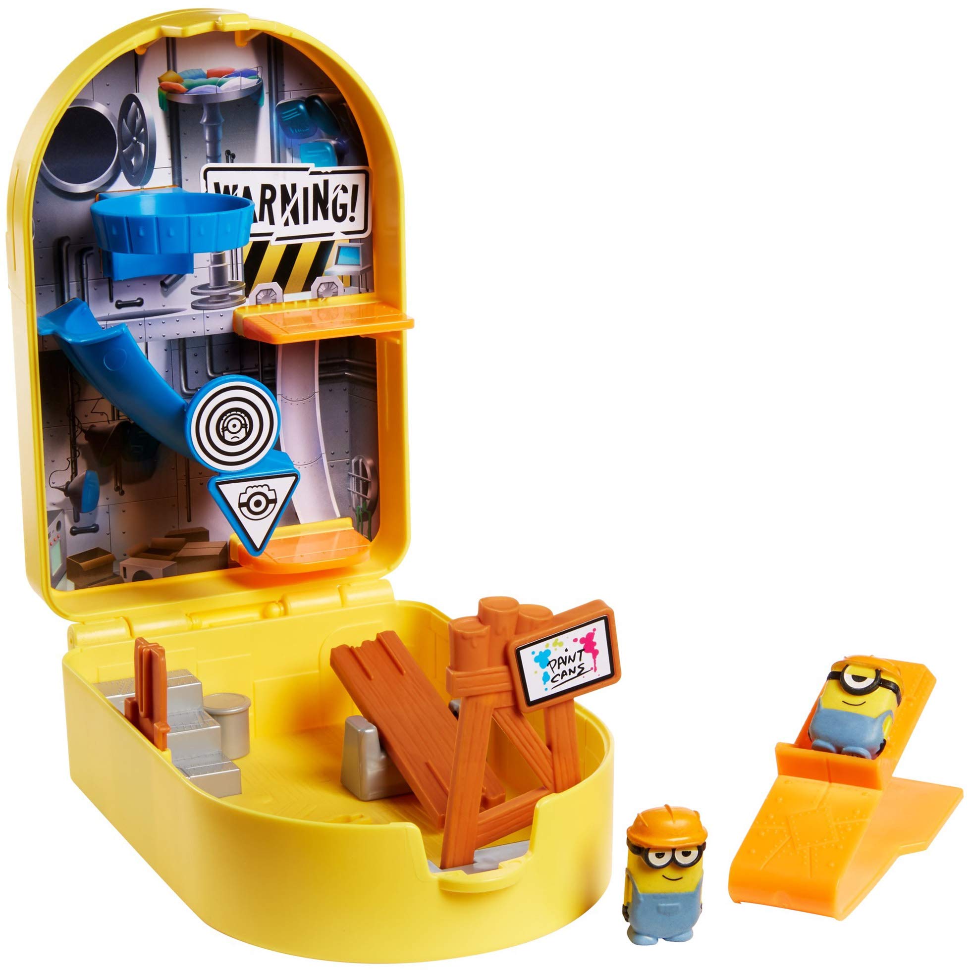 MINIONS GMD86 Looking for the Mini Boss Splat 'Ems Construction Site Playset, 2 Mini Figures with Deluxe Starter and Adhesive Targets, Gift for Children from 4 Years