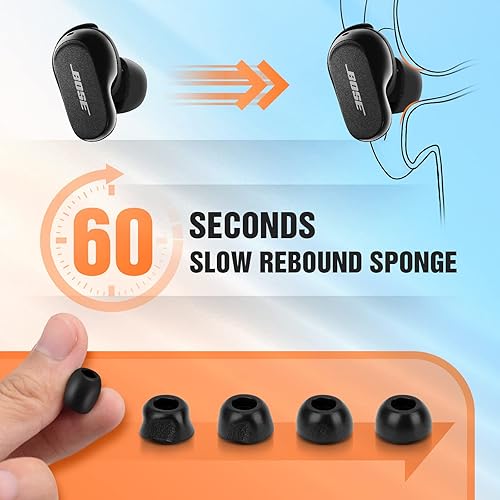 Memory Foam Tips for Bose QuietComfort Earbuds II Ultra Earbuds