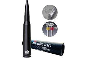 OTOLIMAN Bullet Antenna Accessories 50 Cal Caliber for Jeep Wrangler JK & JL Gladiator 2007-2022 Made with 6061 Billet Aluminum Construction (Frosted Black)