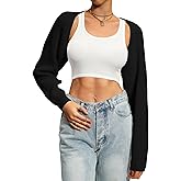 Navneet Women Knit Bolero Shoulder Shrug Sweater Long Sleeve Open Cropped Cardigan