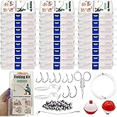 Compact Mini Fishing Kits Bulk – Emergency Survival Fishing Tackle Kits with Case for Beginners, Outdoor Operation, Shoebox Stocking Stuffer for Kids