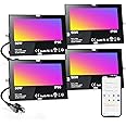 ChangM LED Flood Light Outdoor 500W Equivalent,Bluetooth RGB Flood Lights with APP Control, DIY Scenes,IP66 Waterprooof,Timing,Warm White 2700K Color Uplight