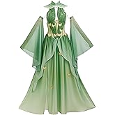 daizbella Renaissance Costume Women Medieval Retro Dress with Butterfly Element Design