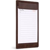 Notsu Note Card Holder, 3x5 Inch, Premium Dark Brown Vegan Leather | Minimalist Index Card Holder Handheld Case with 25 To Do List Notecards