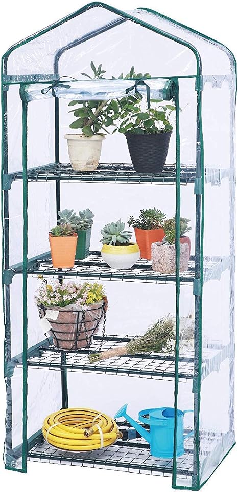 Worth Garden Estantes de 4 niveles Mini Invernadero Cubierta de ...