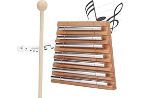 NATUDECO Woodstock Wind Chimes Energy Chime 7 Tone Hand Chimes Percussion Instrument with Mallet Stress Relief Yoga Meditation Classroom Management Meditation Gifts