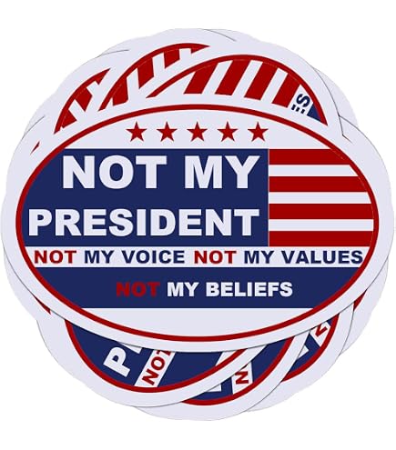Autocollant Politique "HE'S NOT MY PRESIDENT" Anti-Biden - Fabriqué Aux USA Pour Voiture, Mur, Ordinateur
