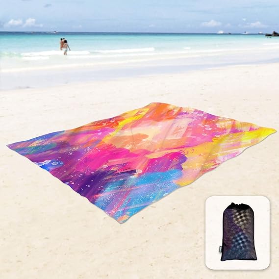 Sunlit Silky Soft Sand Proof Beach Blanket Sand Proof Mat with Corner