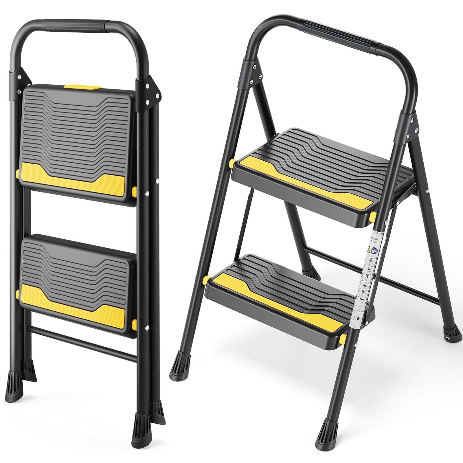Urackify 2 Step Ladder, Heavy-Duty Pass 800lb