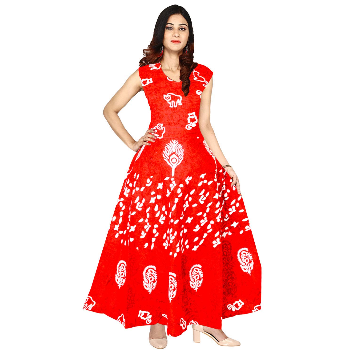 jwf girls cotton long one piece multicolor dress