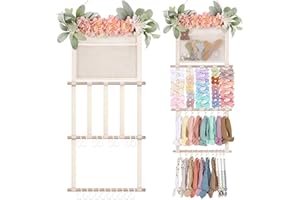 POVETIRE Headband Holder Hair Bows Organizer for Girls, Hair Accessories Display Storage Wall Hanging Decor for Baby Nursery Toddler Girls Room