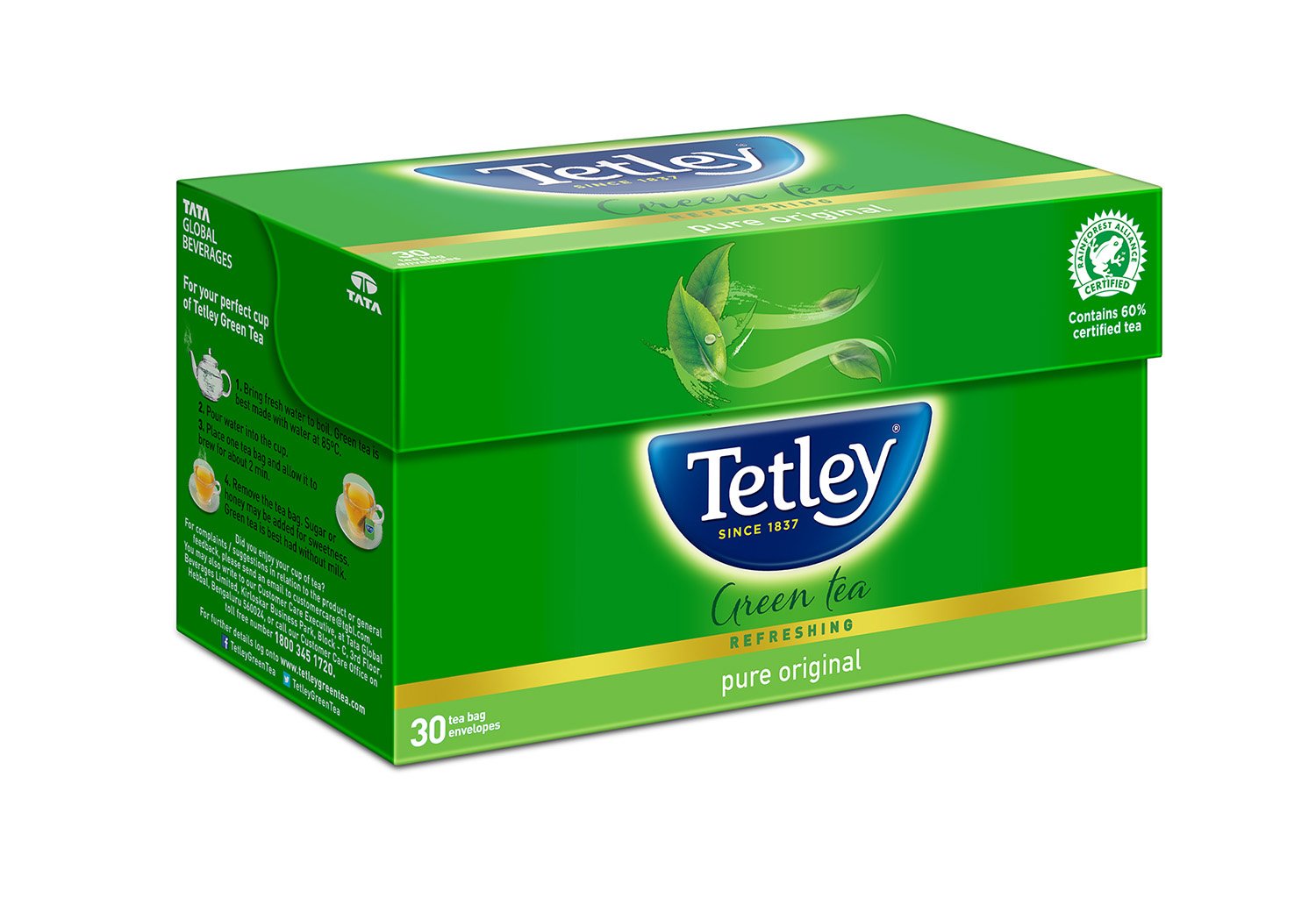 Tetley Green Tea, Regular, 30 Tea Bags Amazon.in Amazon Pantry