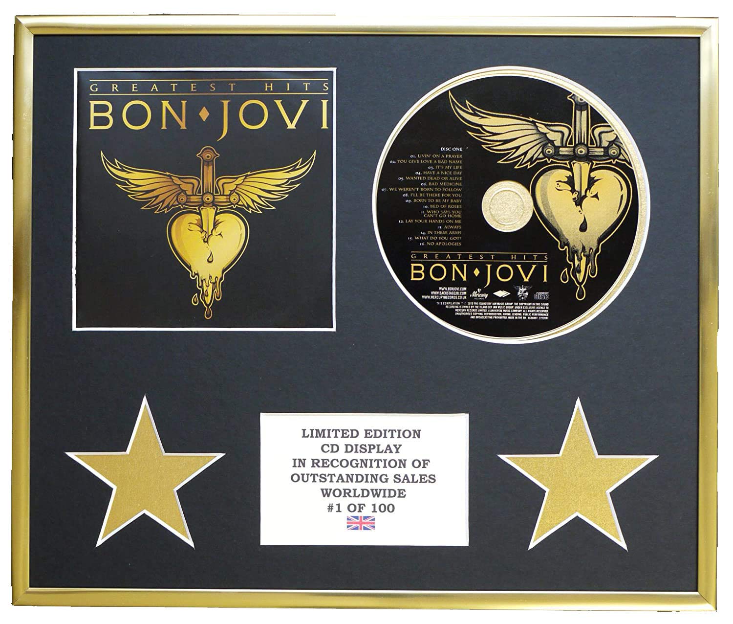 BON JOVI/CD DISPLAY/LIMITED EDITION/COA/GREATEST HITS