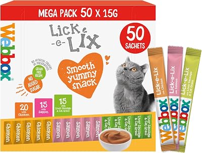 Webbox Lick-e-Lix Cat Treats Variety Value Pack Kitten Grain Free 50 Pack