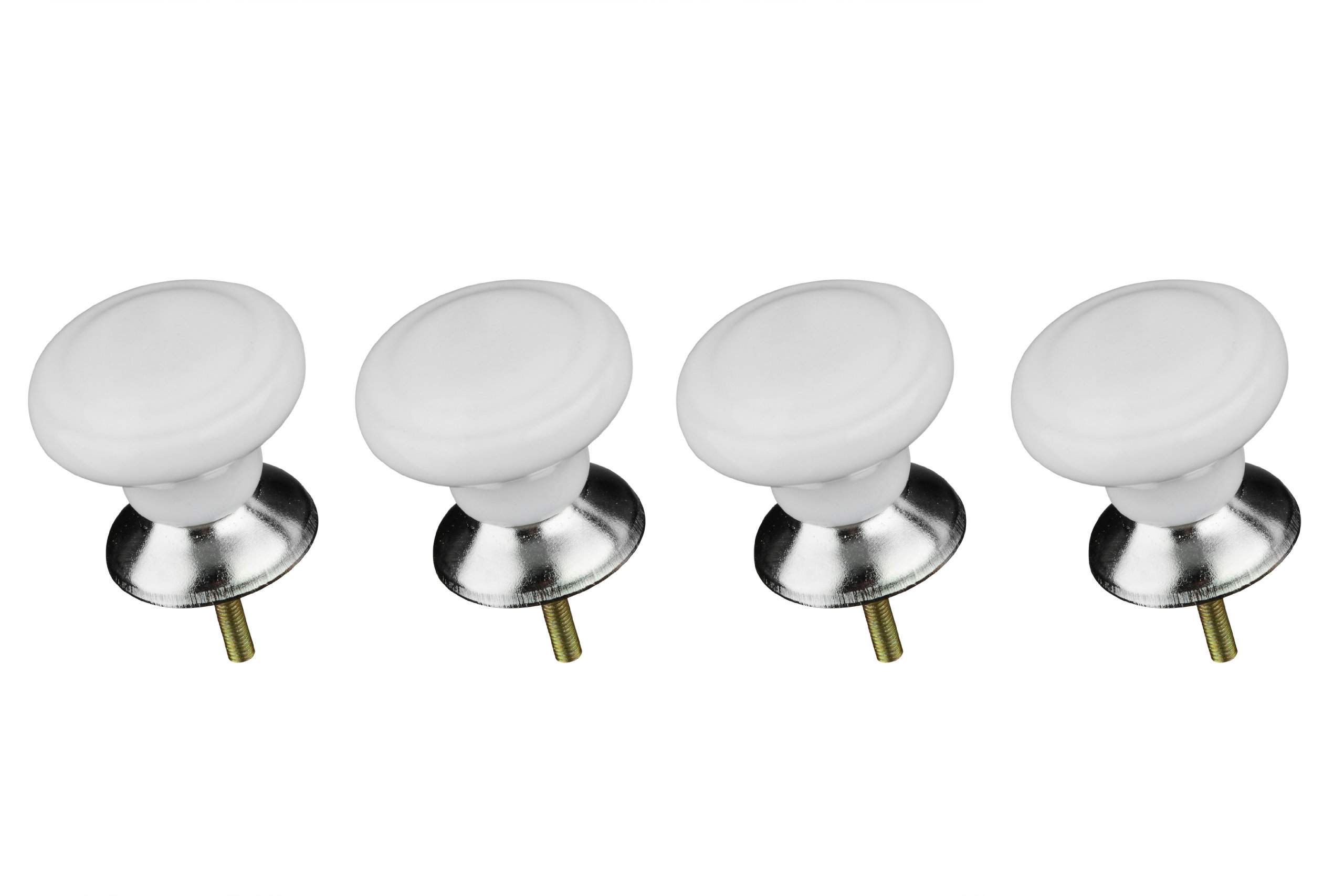 Premier Housewares 2490011 Classic Design Drawer Knobs - Set of 4, White