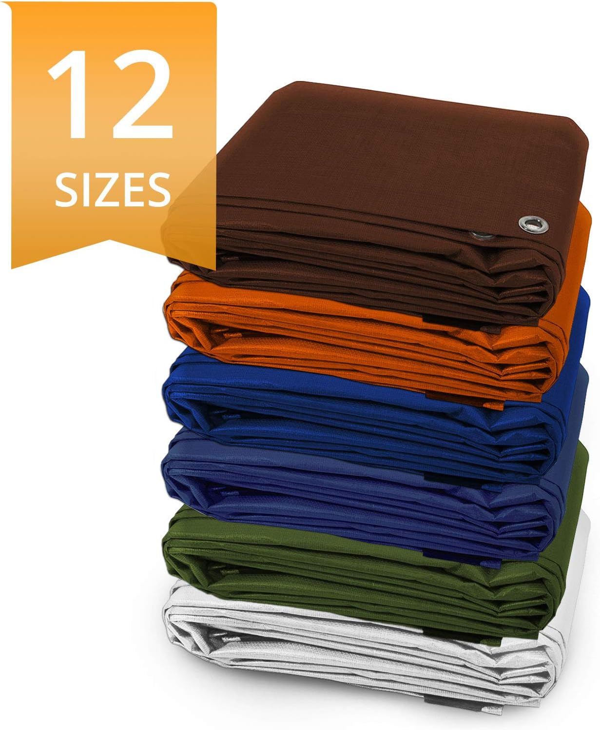 casa pura Heavy Duty Tarpaulin - High Density Tarpaulin - Woven Polyethylene and Double Laminated | 100% Waterproof and UV Protected - 6x8m, 140g/m², White