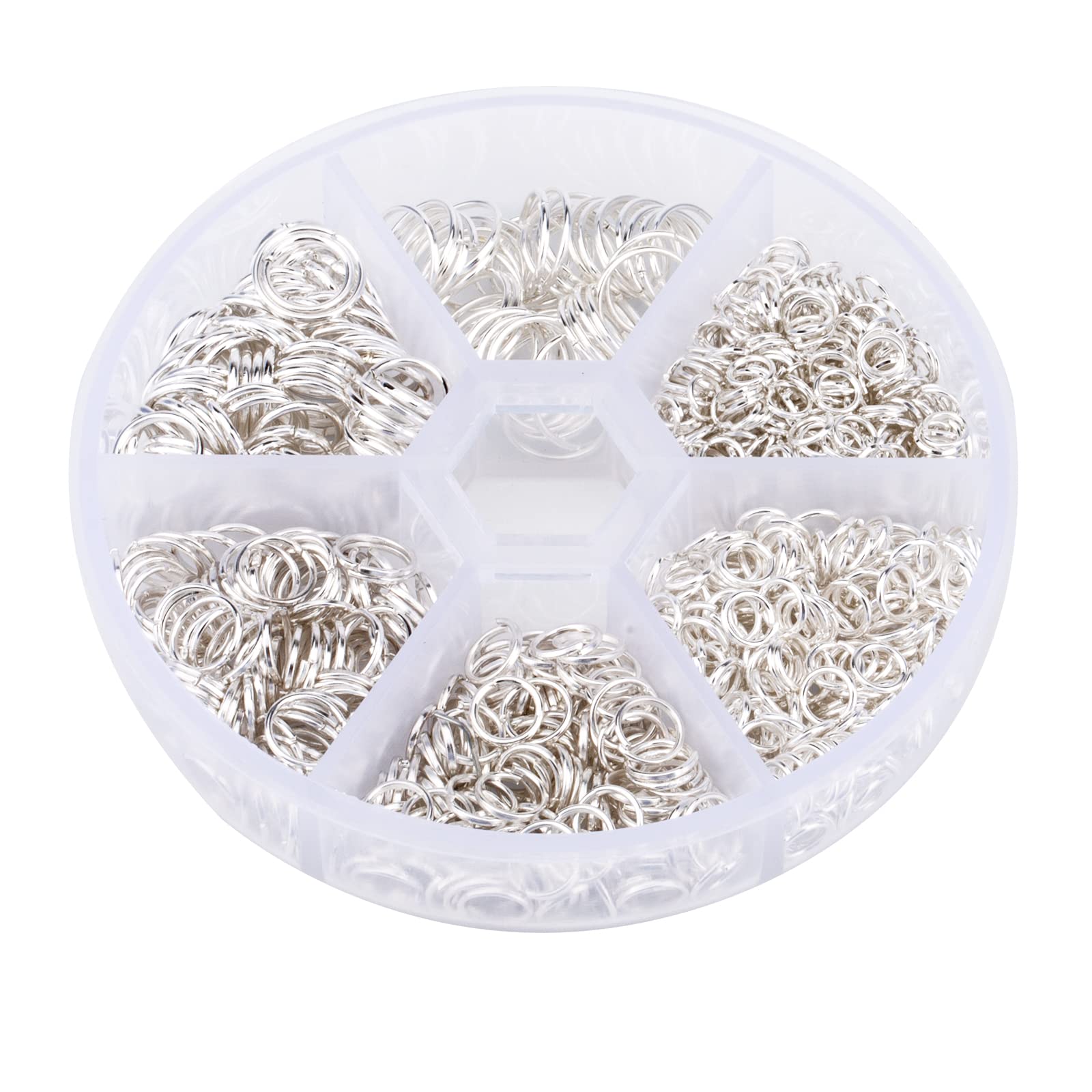 LUTER 1000PCS Open Jump Rings Metal O-Ring Connectors Silver for Jewelry Making Decoration Unbroken Elegant (4mm 5mm 6mm 7mm 8mm 10mm)