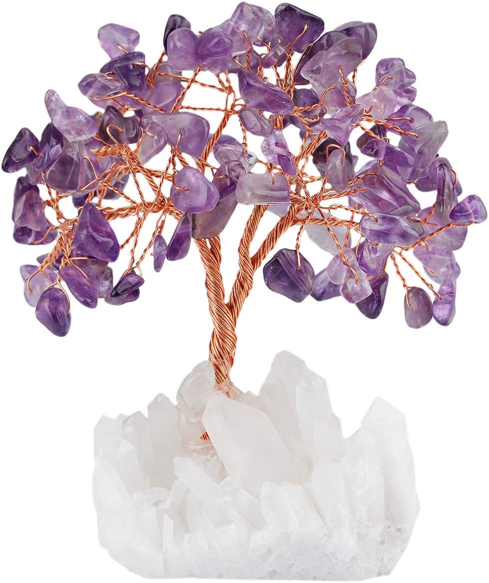 Nupuyai Amethyst Healing Crystal Tree with Gift Box