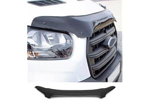 IKC STORE Bonnet Protector for Ford Transit 2018–2024 – Piano Black Hood Deflector Bug Shield Stone Guard – Custom Fit Front 