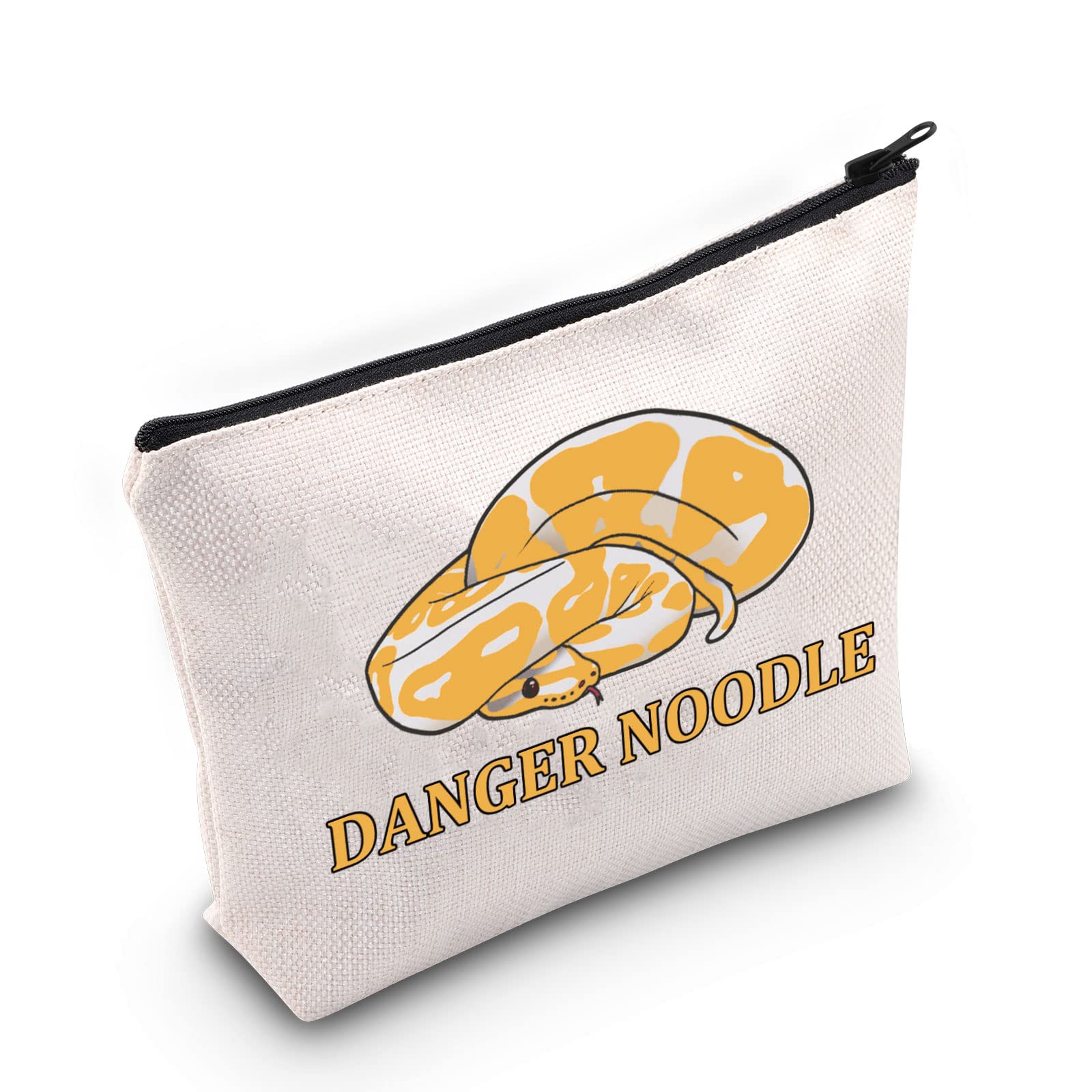 Ball Python Snake Lover Gift Danger Noodle Makeup Bag Snake Lady Cosmetic Bag Snake Mom Gift Snake Owner Gift Reptile Animal Lover Travel Bag (Danger Noodle)
