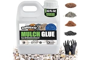 DONGXW Mulch Glue for Landscaping, Easy Hold Rock Glue for Landscaping, Fast Drying Landscape Mulch Stone Glues for Rocks Binder, Non-Toxic Strong Mulches Binder Pea Gravel Lock - 32oz