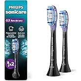 Philips Sonicare G3 Two-in-One - Genuine Replacement Electric Toothbrush Heads, Black, 2 Pack, HX9052/95