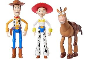 Mattel Disney Pixar Storytellers Toy Story 3-Pack of Woody, Jessie & Bullseye, 4-inch Authentic Posable Figures, Key Character Collectibles