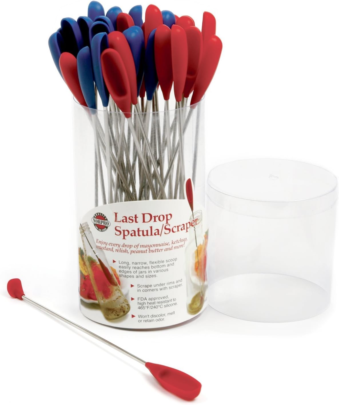 Kitchen, Dining & Bar 9" Last Drop Silicone Mini Spatula & Jar Scraper Scoop Long Handle Tool