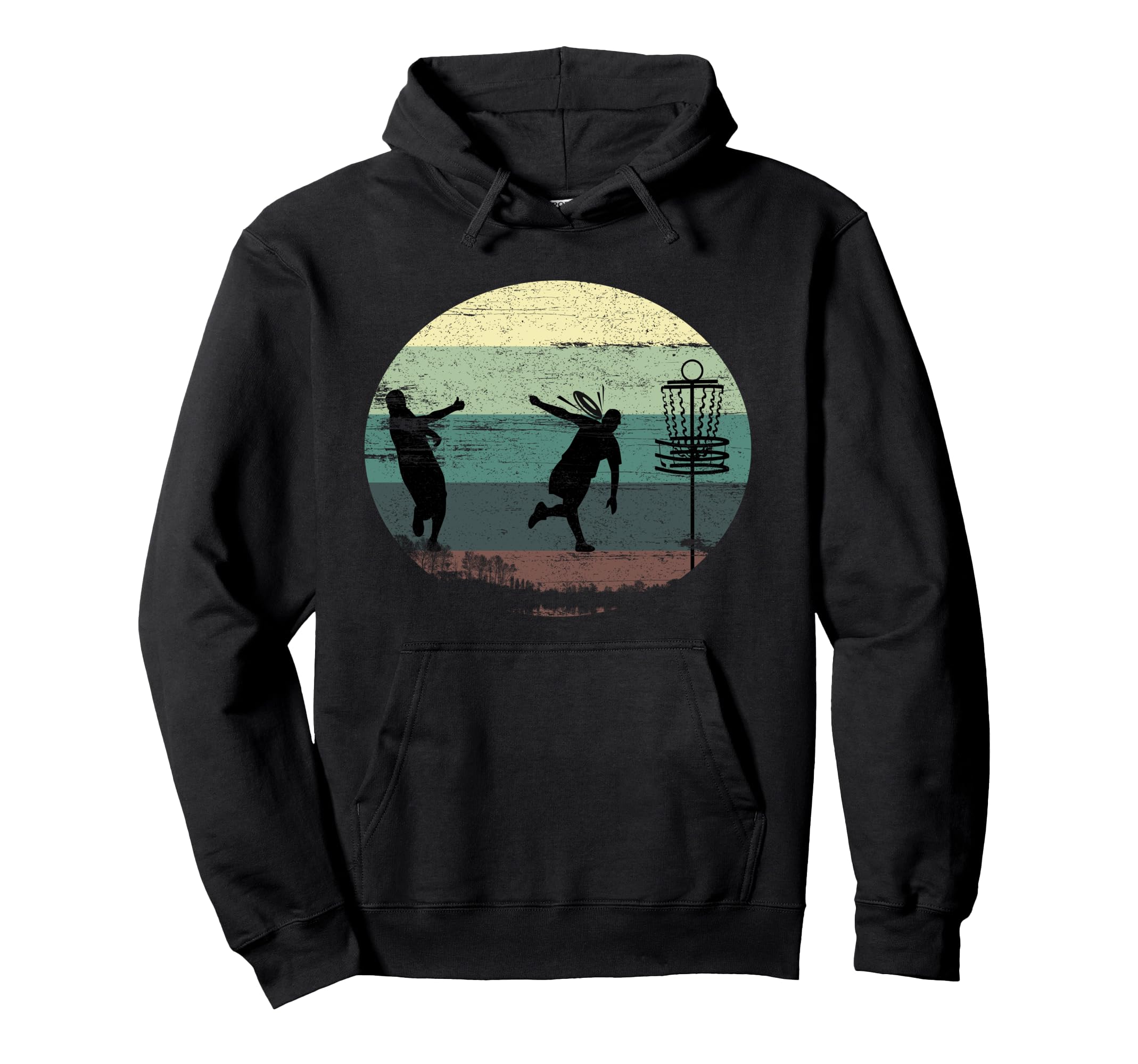 Disc Golf Frisbee Funny Vintage Retro Sport Basket Tree Pullover Hoodie