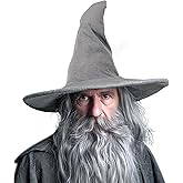 gagift world Wizard Hat, 18IN Large Witch Hat for Witch Costume, Funny Cosplay Accessories for Halloween Costume (Gray)