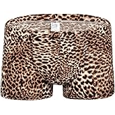 YEMYIQZ Men Boxer Briefs Underwear Leopard Low Rise Sexy Lingerie for Men Pouch Panties Trunks Shorts Clubwear Underpants