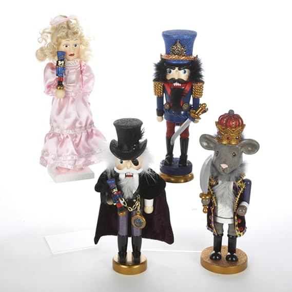 Set of 4 Christmas Nutcracker Clara, Mouse King