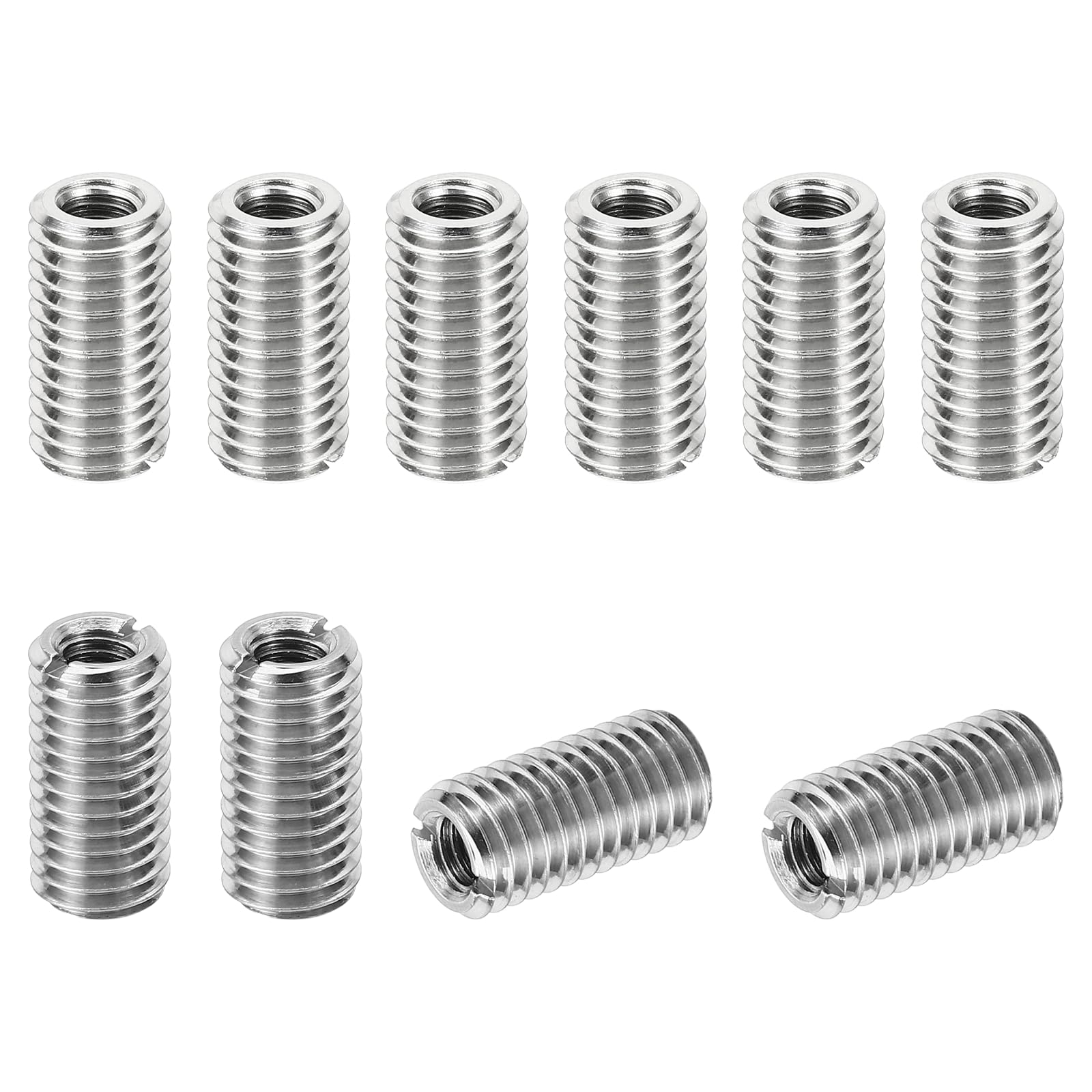 PATIKIL Thread Adapters Sleeve Reducing Nut, 10 Pcs M10*1.5 Male to M6*1 Female Repairing Insert Nut Screw Reducer Conversion Stainless Steel Fastener 20mm — image 1