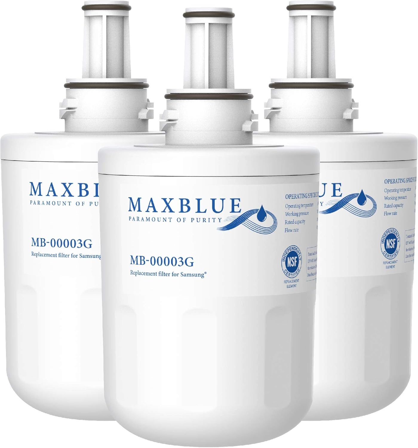 Maxblue DA29-00003G Fridge Water Filter, Compatible with Samsung® Aqua Pure Plus DA29-00003G, DA29-00003B, DA29-00003A