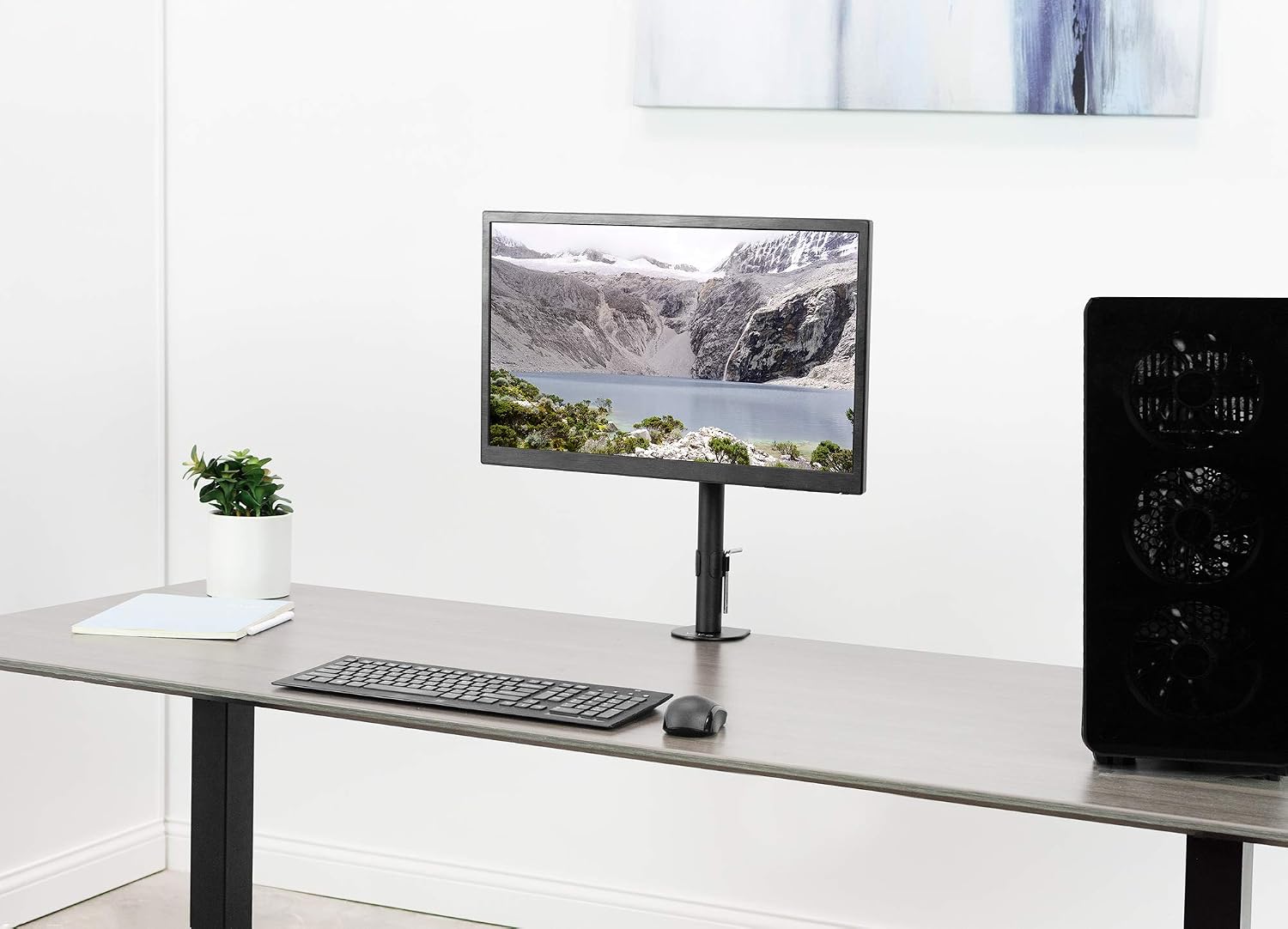 Vivo Single Monitor Adjustable Tilt Desk Mount Stand for 1 LCD Screen up to 32 inches STAND-V001C, Black, 1 Screen Mount - Image 3