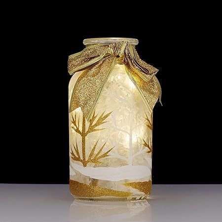 Home Reflections Decorative Tree Pattern Glass Vase With Led