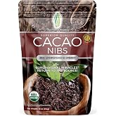 Cacao Nibs Organic, 100% Dark Chocolate Chips, Raw Unsweetened Cocoa, 1 lb. | Zero Sugar, Keto &amp; Vegan, Pure Antioxidant Superfood for Smoothies, Crunchy Sugar Free Snack, Non-Alkalized Criollo Beans