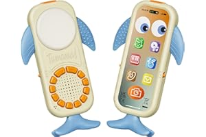 TUMAMA Baby Toys Phone with Music & Lights, Rechargeable Battery, Record & Playback Features, Baby Cell Phone Educational Toys for Kids Toddler 18 Months + Activities and Pretend Play Gifts