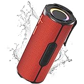 COOPERS Portable Bluetooth Speaker, Wireless Bluetooth Speaker, IPX5 Waterproof Speakers with RGB Lights, Loud Stereo Sound Deep Bass, Long Playtime TWS Pairing for Home/Party/Outdoor Beach
