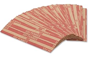 The Coin-Tainer Co. Flat Coin Wrappers, Penny, 1000 count (30001),Red/Brown