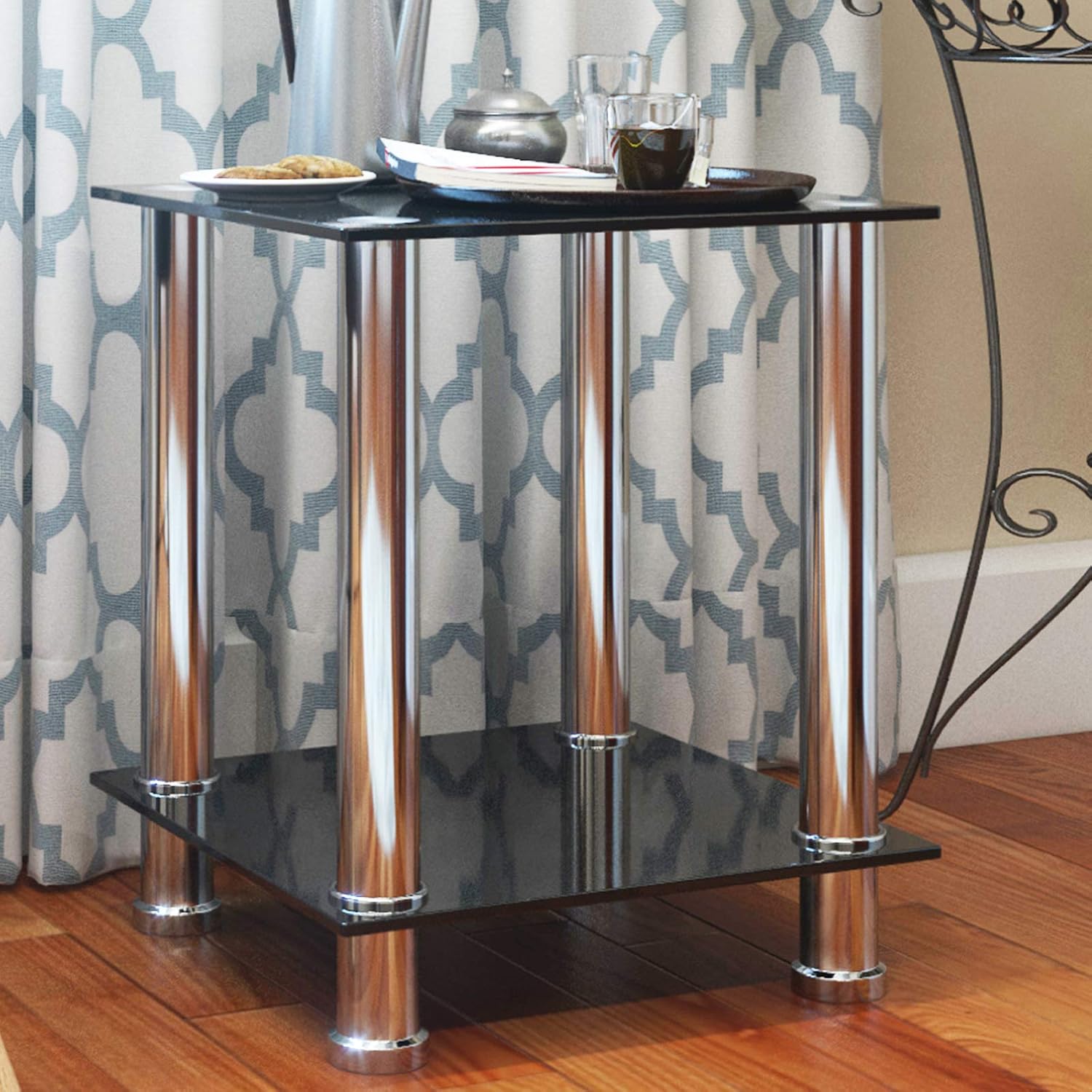 Best Black And Chrome End Table