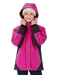 MoFiz Girls Ski Jacket Waterproof Fleece Lined