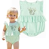 Simplee kids Baby Boys Girls Ruffle Romper Summer Outfit Jumpsuit Linen Bodysuits
