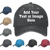 Custom Baseball Caps Personalized Text Image Logo Hats Unisex, 7 Colors | Design Your Own Customized Baseball Cap, Use for Indoor, Outdoor, Sport, Hiking, Adjustable
