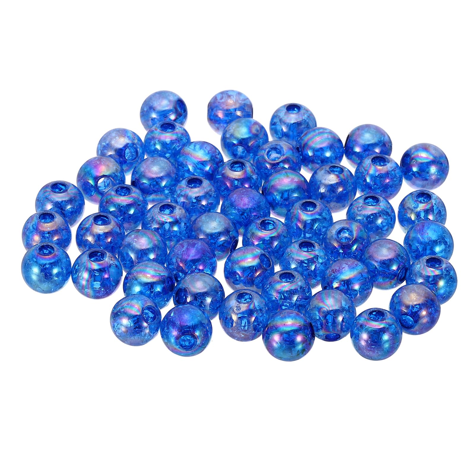 PATIKIL 8mm Acrylic Beads, 200pcs Cute Beads Bulk Spacer Bead Bubble Crackle Sparkle Beads Crystal Plastic Candy Round Bead for Making Necklace Earring Craft,Navy Blue