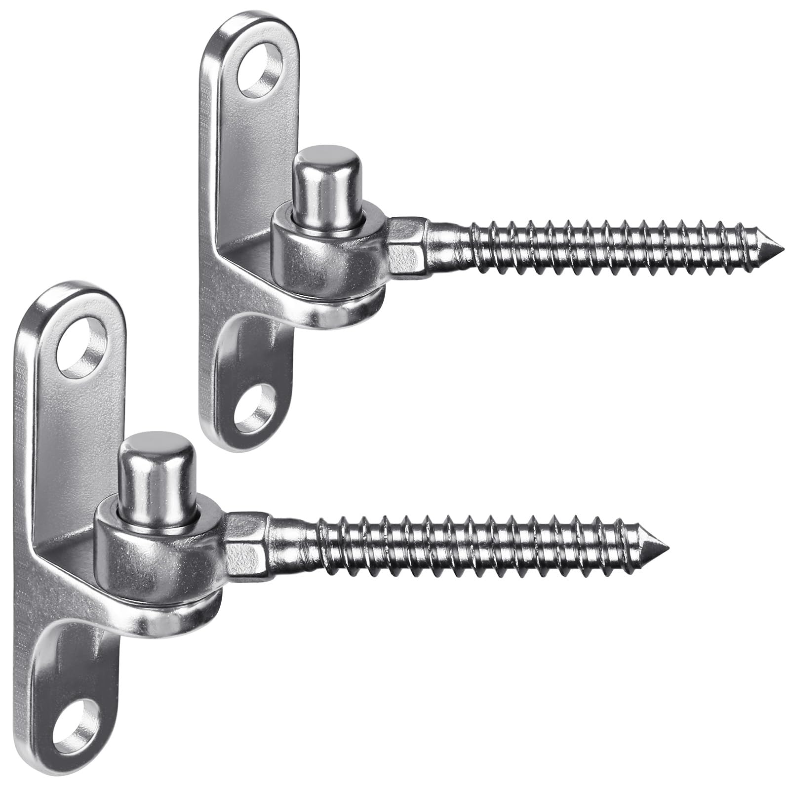 Insaga Gate Hinge M10, 2pcs Heavy Duty Garden Gate Hook on Plate Hinge (115 x 25mm) 16mm Pin Hanger with Screw Eye Hinge Metal Gate Hardware for Farm Gate/Wooden Fence/Driveway, up to 440lbs, 110mm